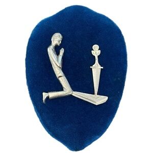 Pelted Inciso Pewter Style Religious Plaque